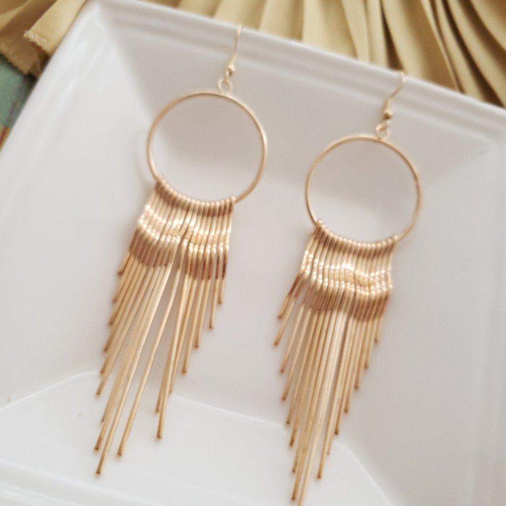 New! FP Sun Spikes Tassel Earrings - Picture 2 of 14